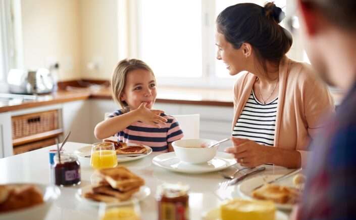 benefícios das refeições em família