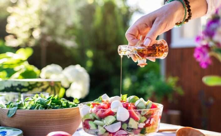 salada para uma alimentação no verão